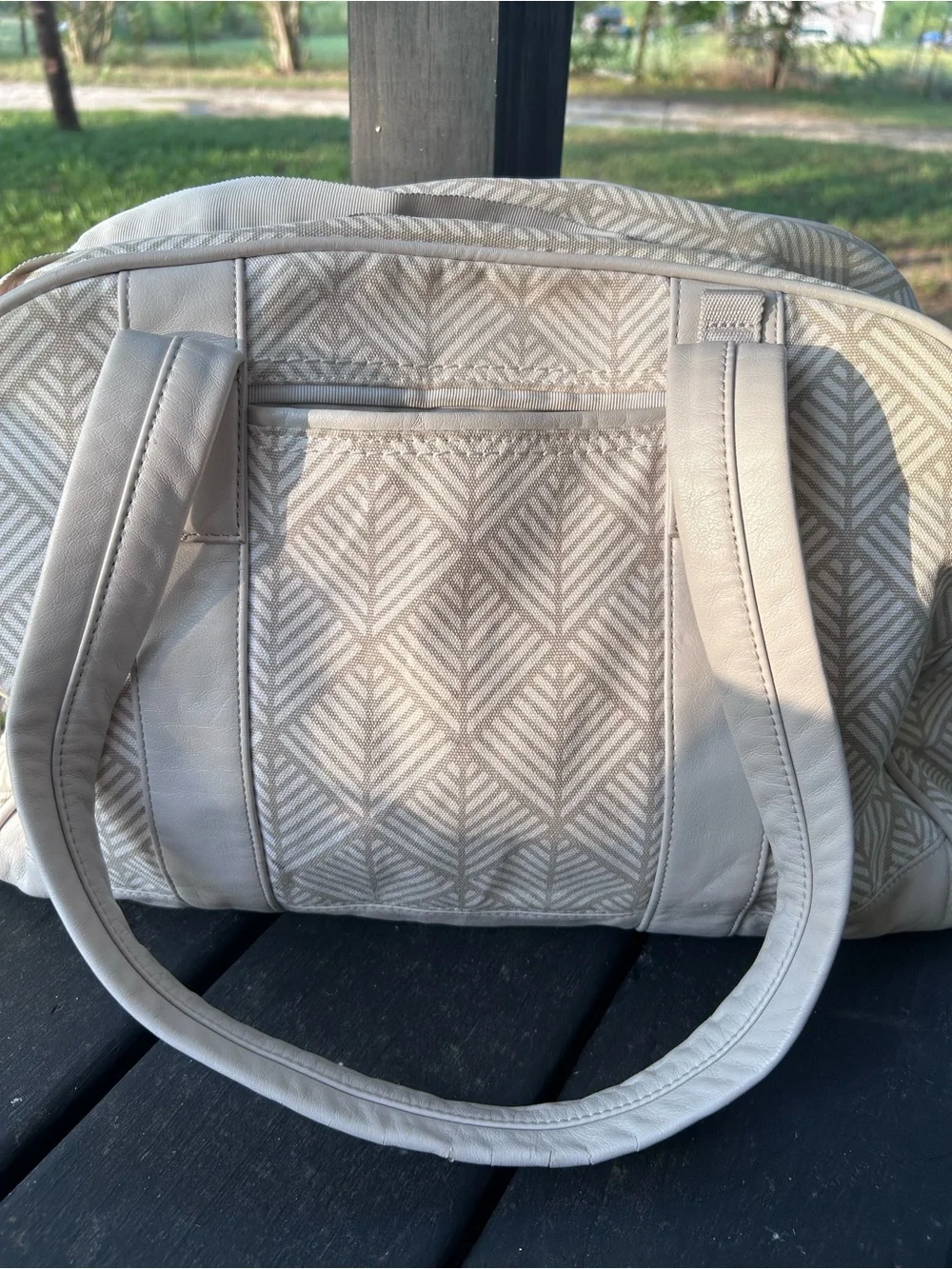 lululemon athletica Cream Patterned Weekender Bag